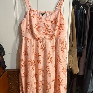 Torrid Peach Floral Midi Dress